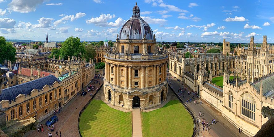 Aerial shot of Radcliffe Camera in Oxford